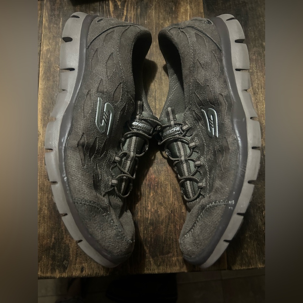 Skechers Women's Size 11 Simply Serene Memory Foam Dark Taupe Sneakers - Picture 5 of 9